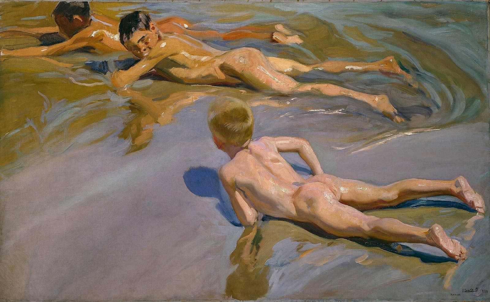Chicos en la playa, cuadro de Joaquín Sorolla, 1910