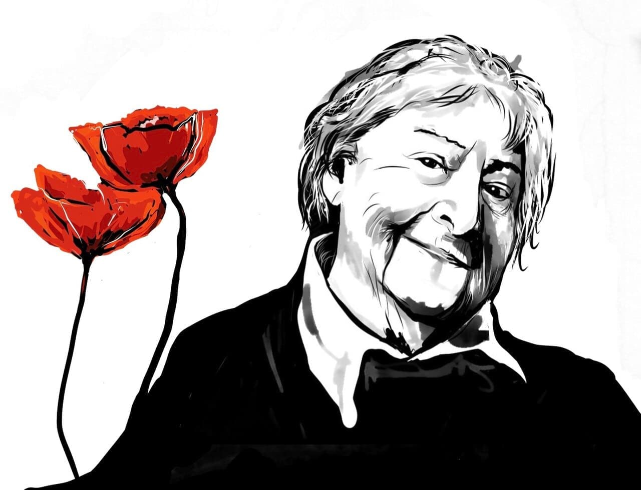 Gloria Fuertes en una exposición en Madrid